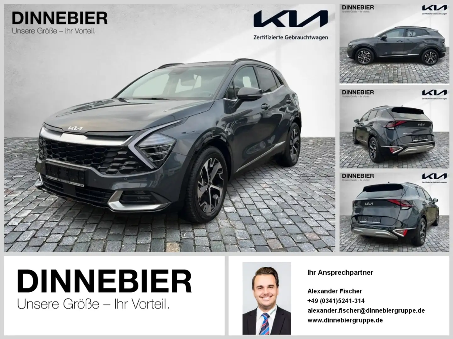 Kia Sportage Spirit 1.6T LED+360°+Glasdach+Navi Grijs - 1