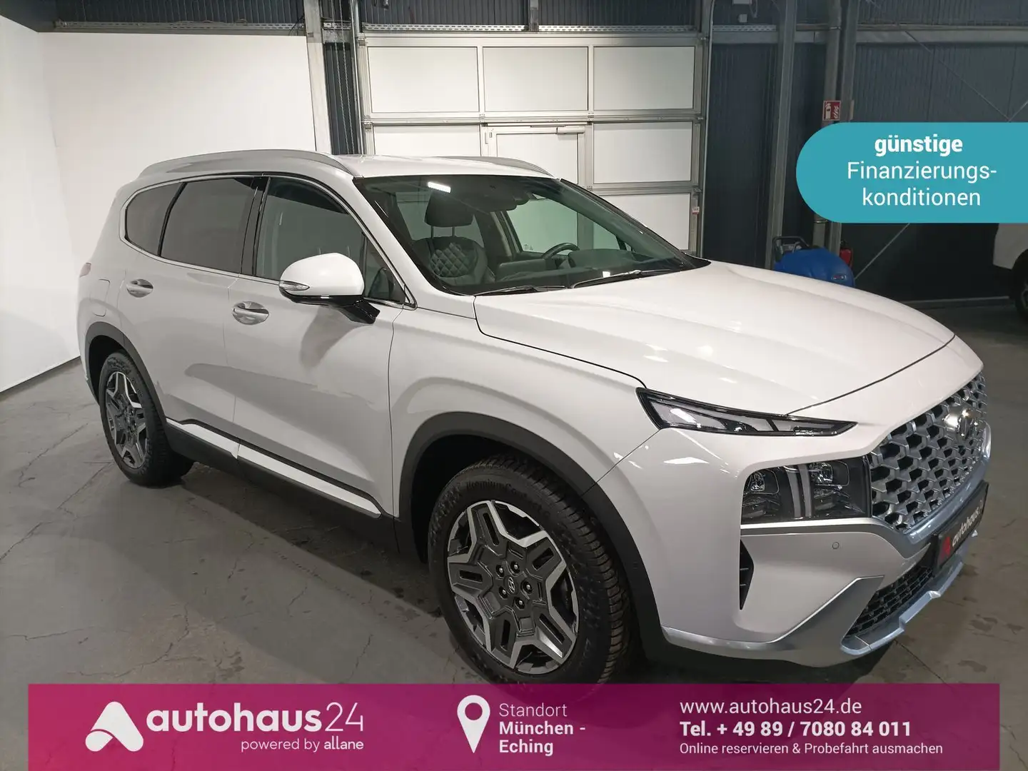 Hyundai SANTA FE 1.6 PHEV Prime 4WD|LED|Navi|Leder|360° Blanc - 1