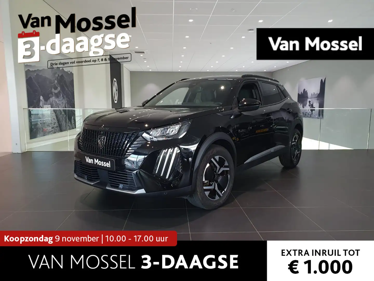 Peugeot 2008 1.2 Hybrid 136 Allure | Climate control | Apple Ca Zwart - 1