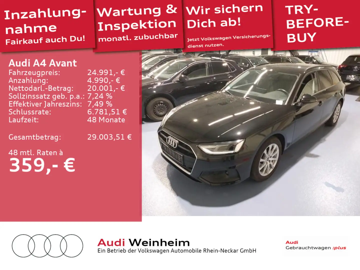 Audi A4 35 TFSI S-tronic LED Navi Einparkhilfe Schwarz - 1