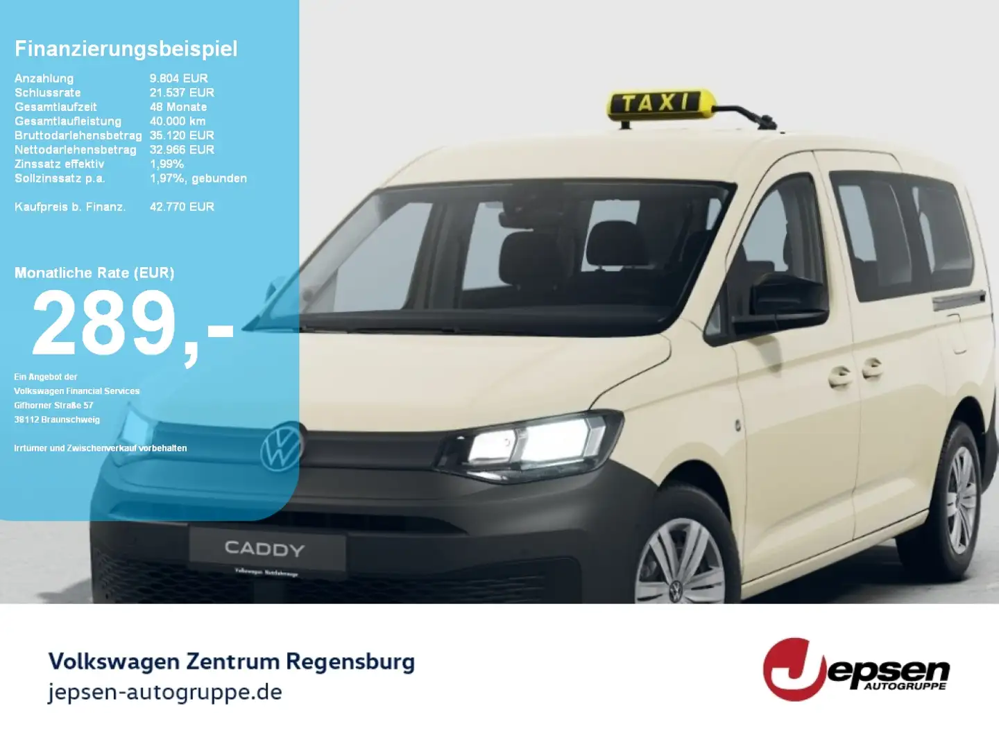 Volkswagen Caddy Maxi TAXI Life 7-Sitzer 2.0 TDI DSG Beige - 1