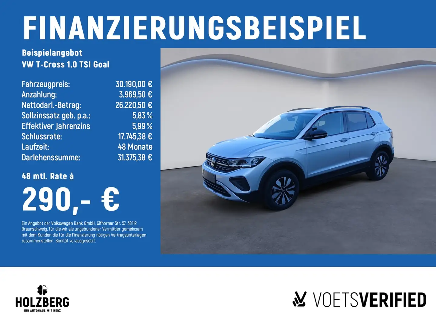 Volkswagen T-Cross 1.0 TSI Goal AHK+APP+ACC+SHZ+GJR Silber - 2