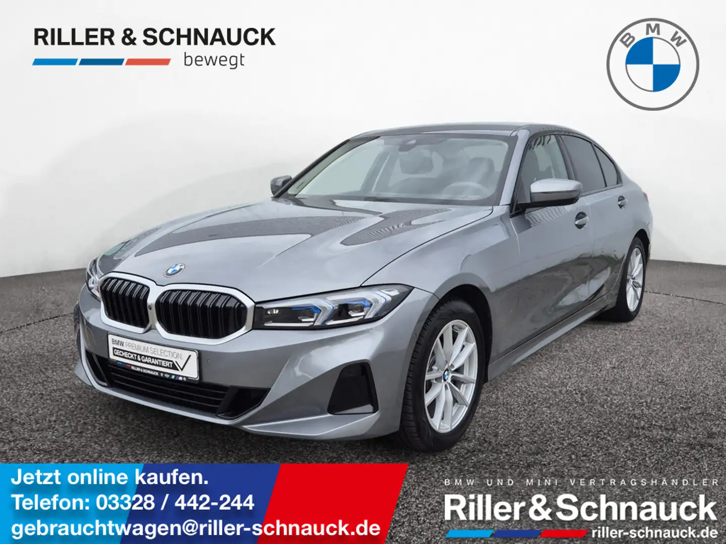 BMW 318 i HUD+360°KAM+LED+NAVI+SHZG Grijs - 1
