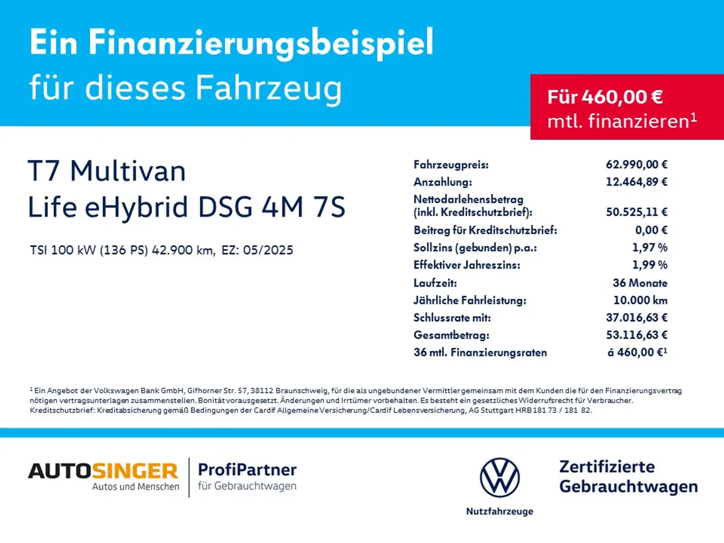 Volkswagen T7 Multivan Life eHybrid DSG 4M 7S *NAV*AHK*ACC* Schwarz - 2