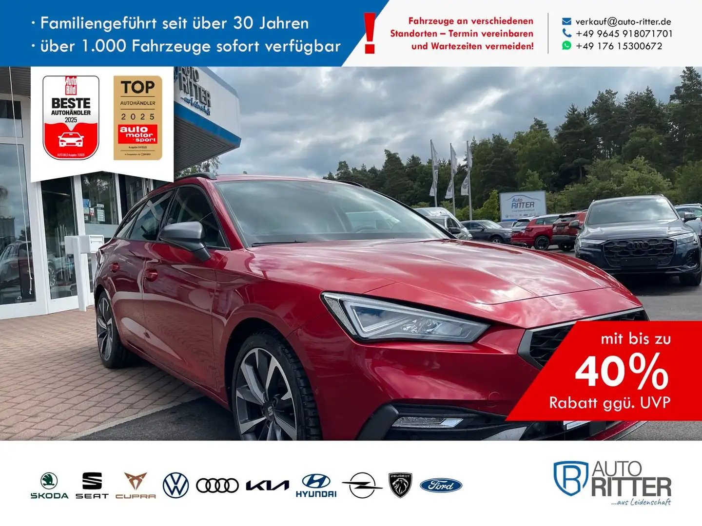 SEAT Leon Sportstourer ST FR 1.5 eTSI DSG ACC+Navi... Rot - 1