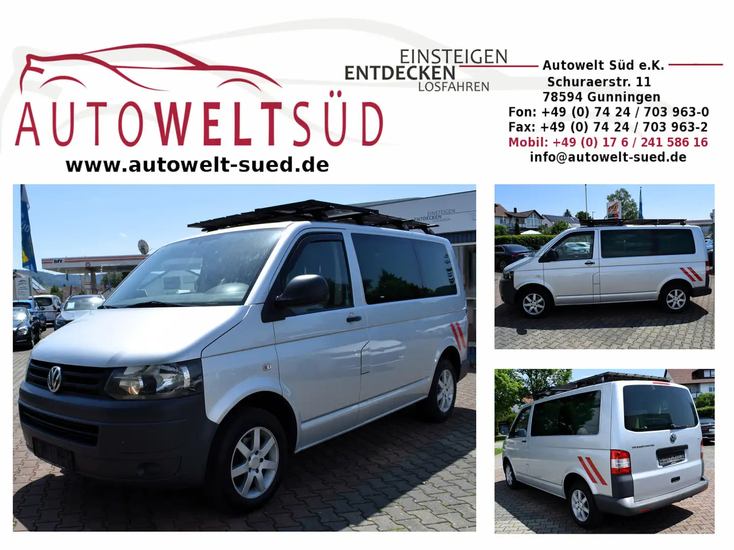 Volkswagen T5 Transporter 2.0 TDI DIY Camper AC Alu Solar Gris - 1
