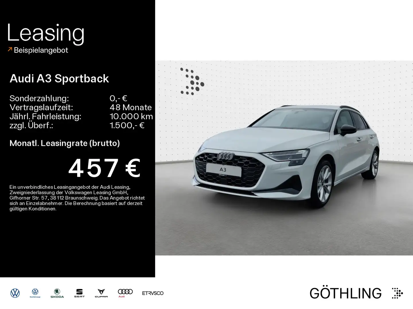 Audi A3 adv. 40 qu S tronic *LED*Optik Schw Blanc - 1