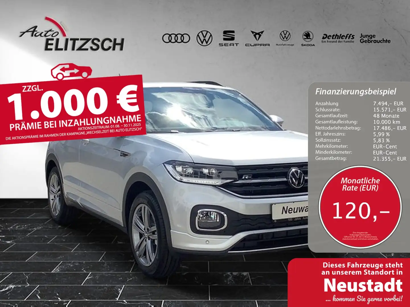 Volkswagen T-Cross TSI R-Line DSG LED ACC Climatronic PDC SH LM Schwarz - 1