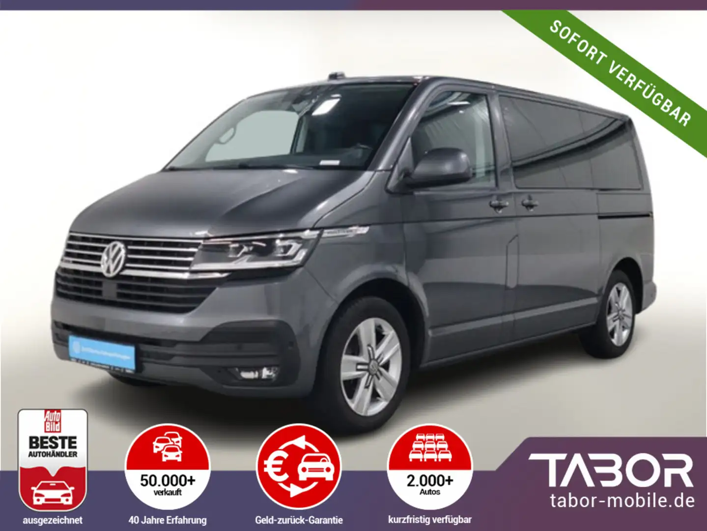 Volkswagen T6.1 Multivan TDI 204 4M FahrassP+ StHz LED+ AHK Grau - 1