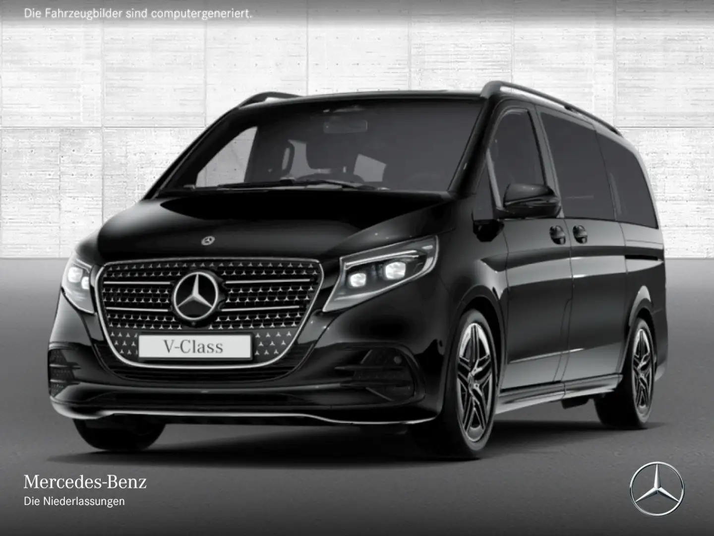 Mercedes-Benz V 300 d Lang STYLE+AMG+9G+AHK+StandHZ+Klimaautom Schwarz - 2
