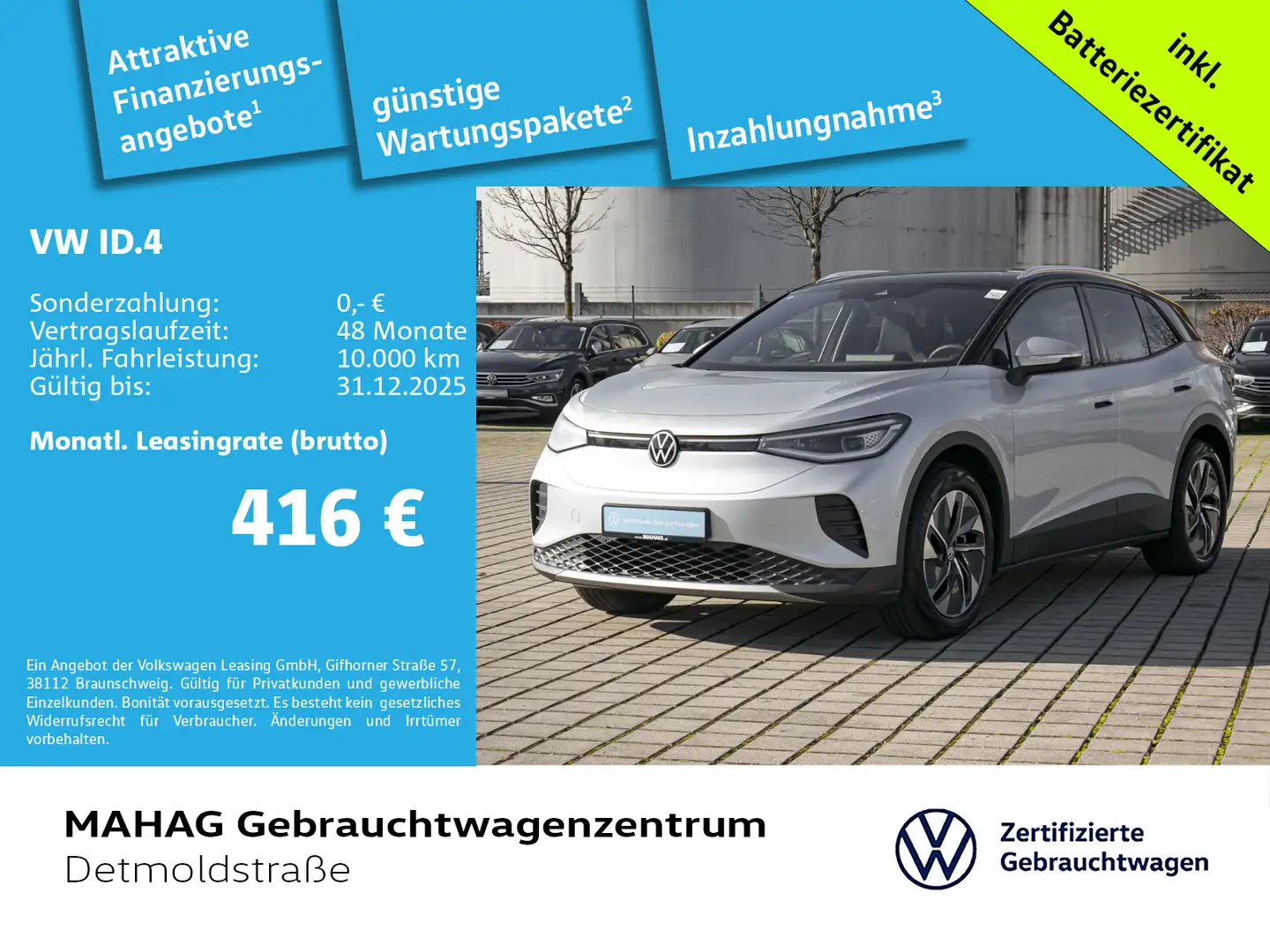 Volkswagen ID.4 Pro WärmePumpe CCS Navi LED Kamera Alu19Ham Silber - 1