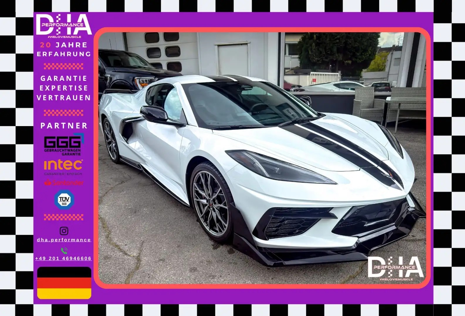 Corvette C8 Stingray Targa Z51 PERFORMANCE TÜV DE LED Weiß - 1