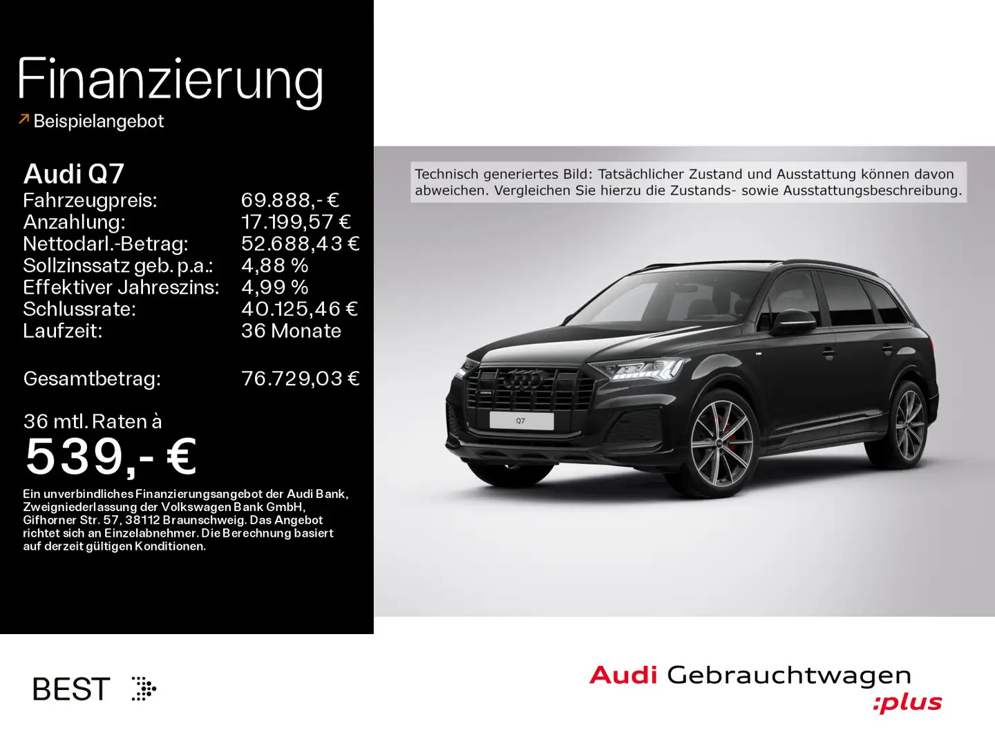 Audi Q7 S line 50 TDI Competition*HUD*Assist*Matrix Schwarz - 1