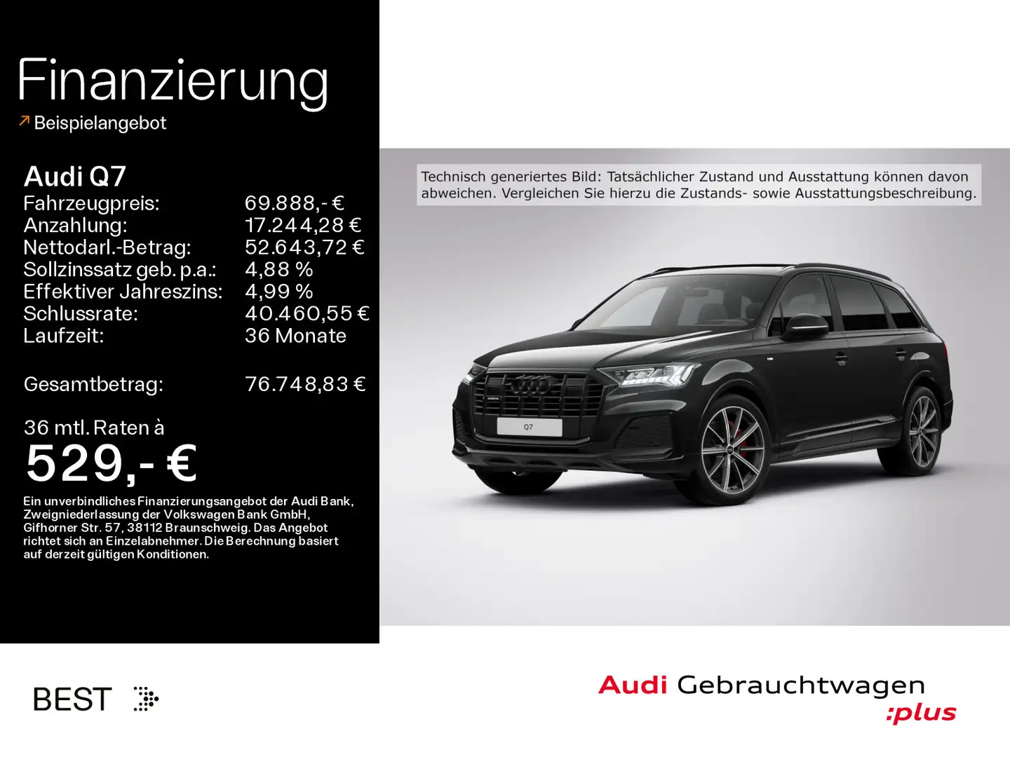 Audi Q7 S line 50 TDI Competition*HUD*Assist*Matrix Schwarz - 1
