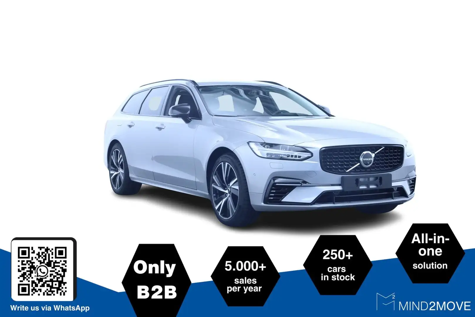 Volvo V90 V 90 T6 Twin Engine AWD Plus Dark Plug-In (E6d) Blanc - 1