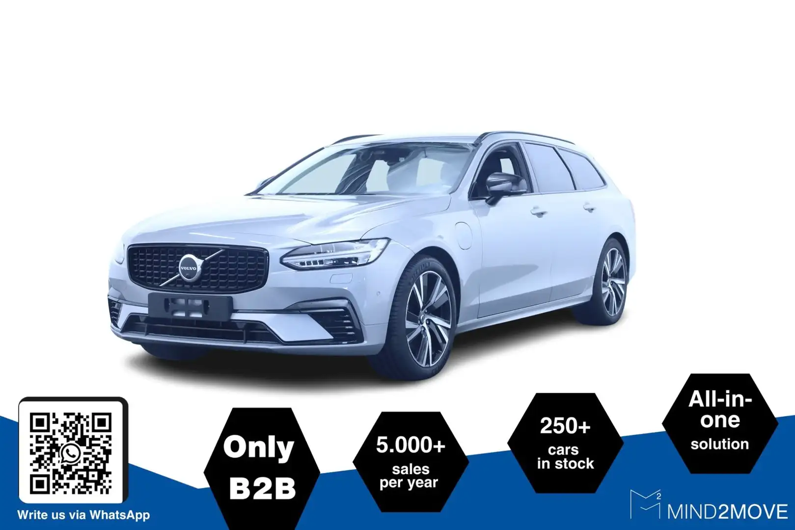 Volvo V90 V 90 T6 Twin Engine AWD Plus Dark Plug-In (E6d) Blanc - 2