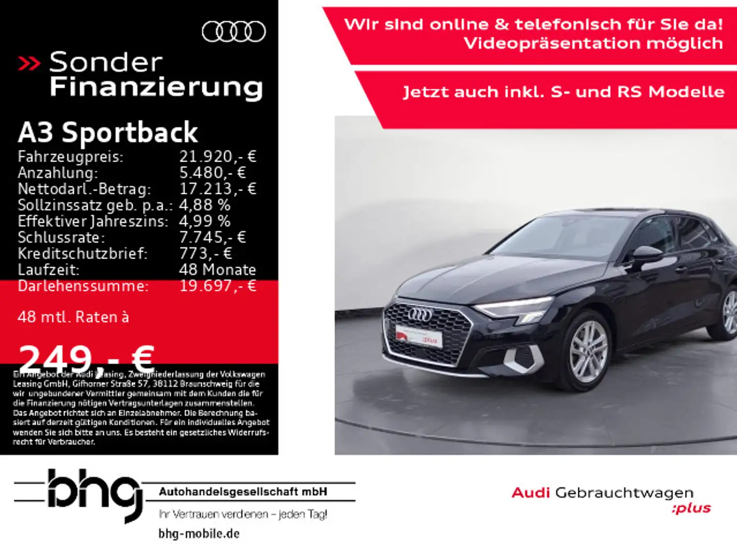 Audi A3 40 TFSI e S tronic advanced e-tron Zwart - 1