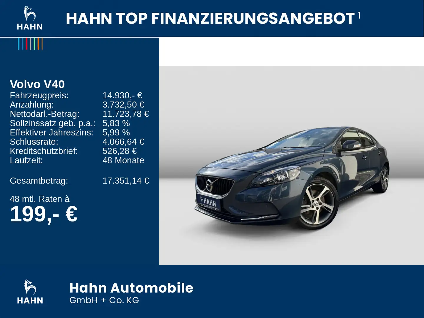 Volvo V40 T2 2.0 Kinetic NAV LED KAM PARK WINTERPAKET Blauw - 2