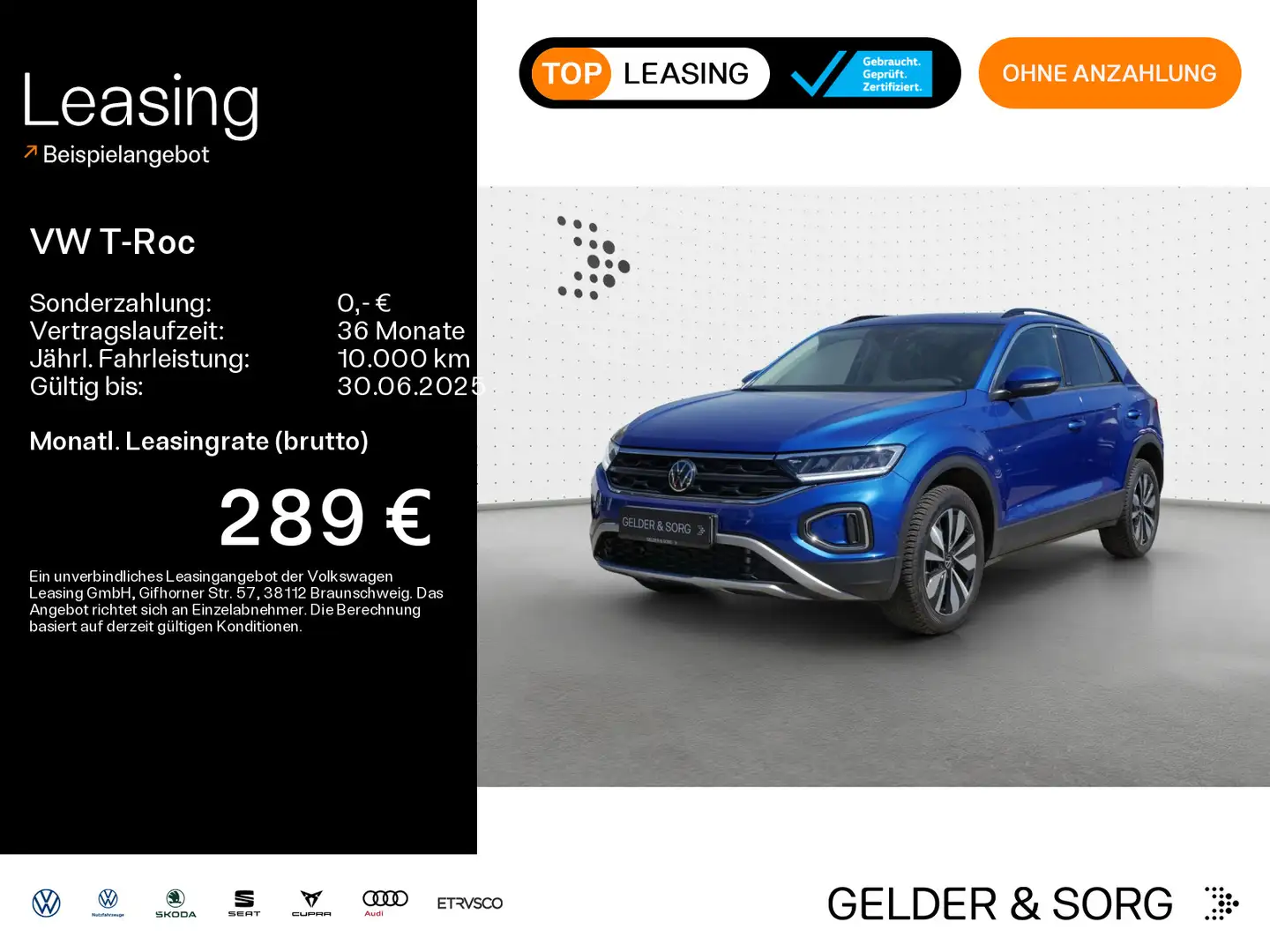 Volkswagen T-Roc Life Move 1.5 TSI AHK*RFK*LED*Navi*Digital Bleu - 1