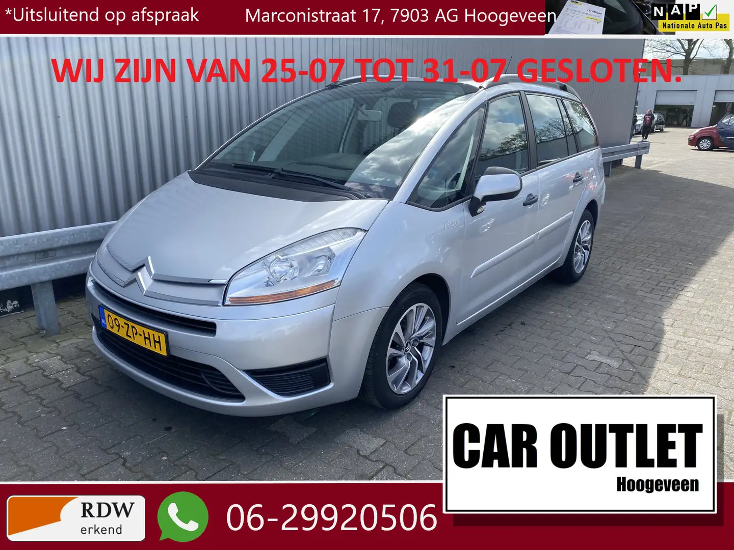 Citroen Grand C4 Picasso 2.0-16V Prestige EB6V 7p. AUTOMAAT, A/C, CC, LM, T Gri - 1