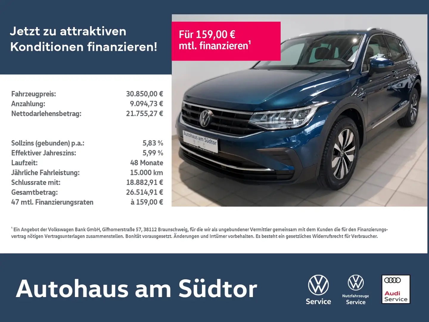 Volkswagen Tiguan MOVE 1.5 TSI DSG | LED AHK RFK ACC Blau - 1