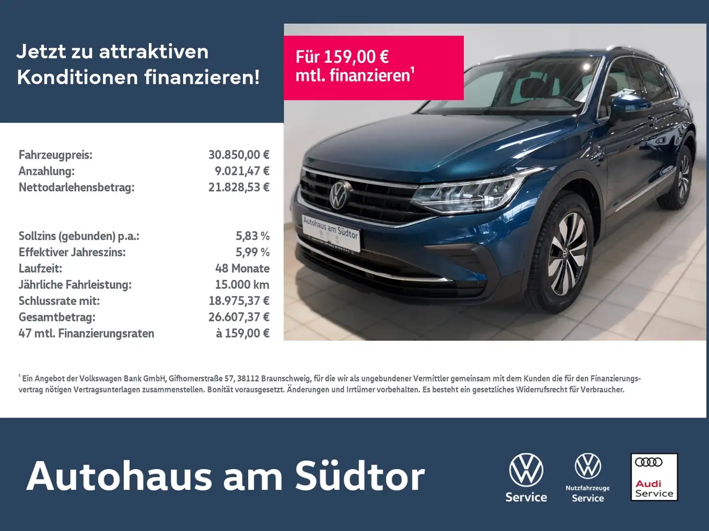 Volkswagen Tiguan MOVE 1.5 TSI DSG | LED AHK RFK ACC Bleu - 1