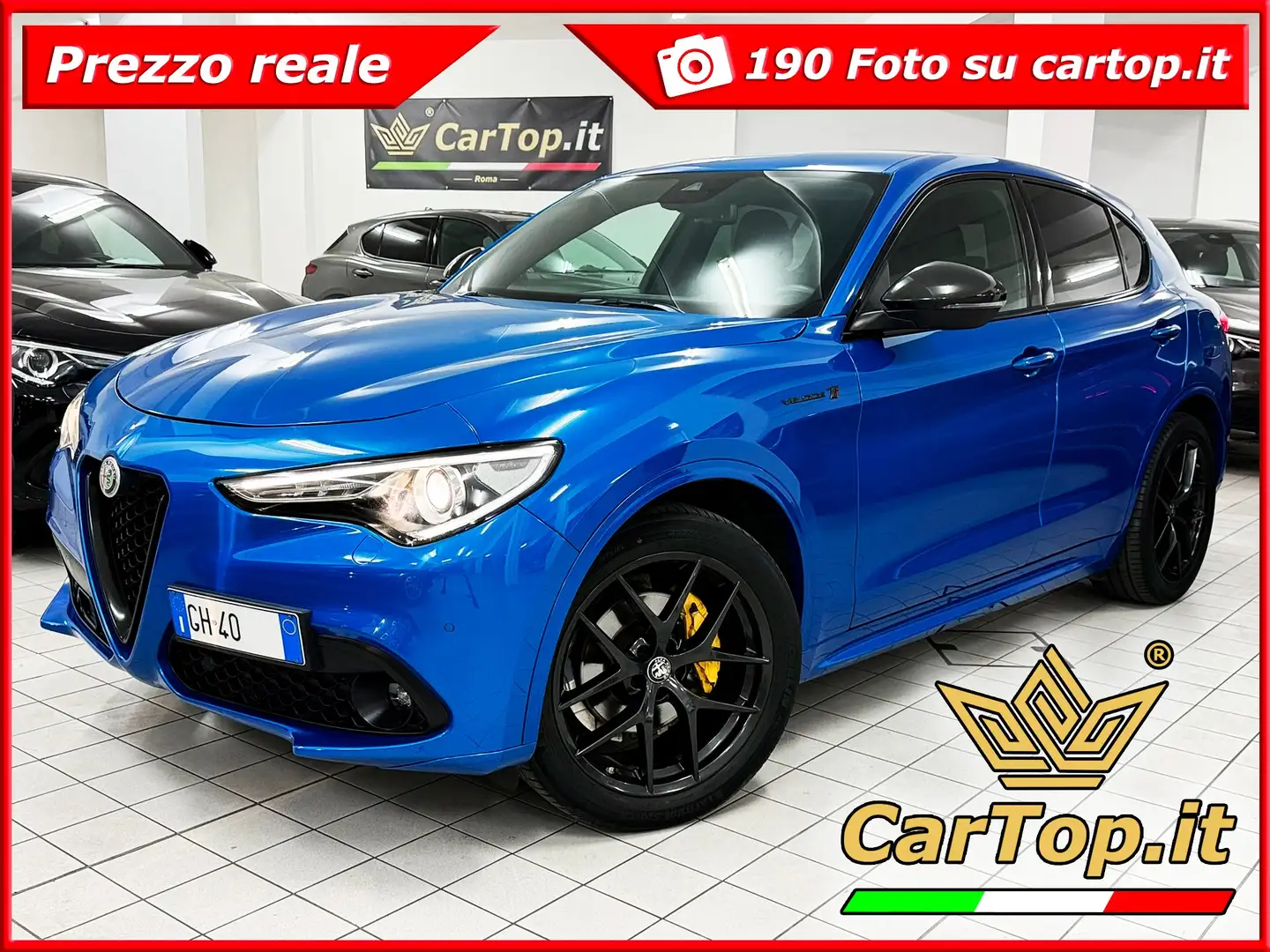 Alfa Romeo Stelvio 2.2 TD 210 CV VELOCE Ti Q4 imm. 30/12/2021 RUOTINO Bleu - 1