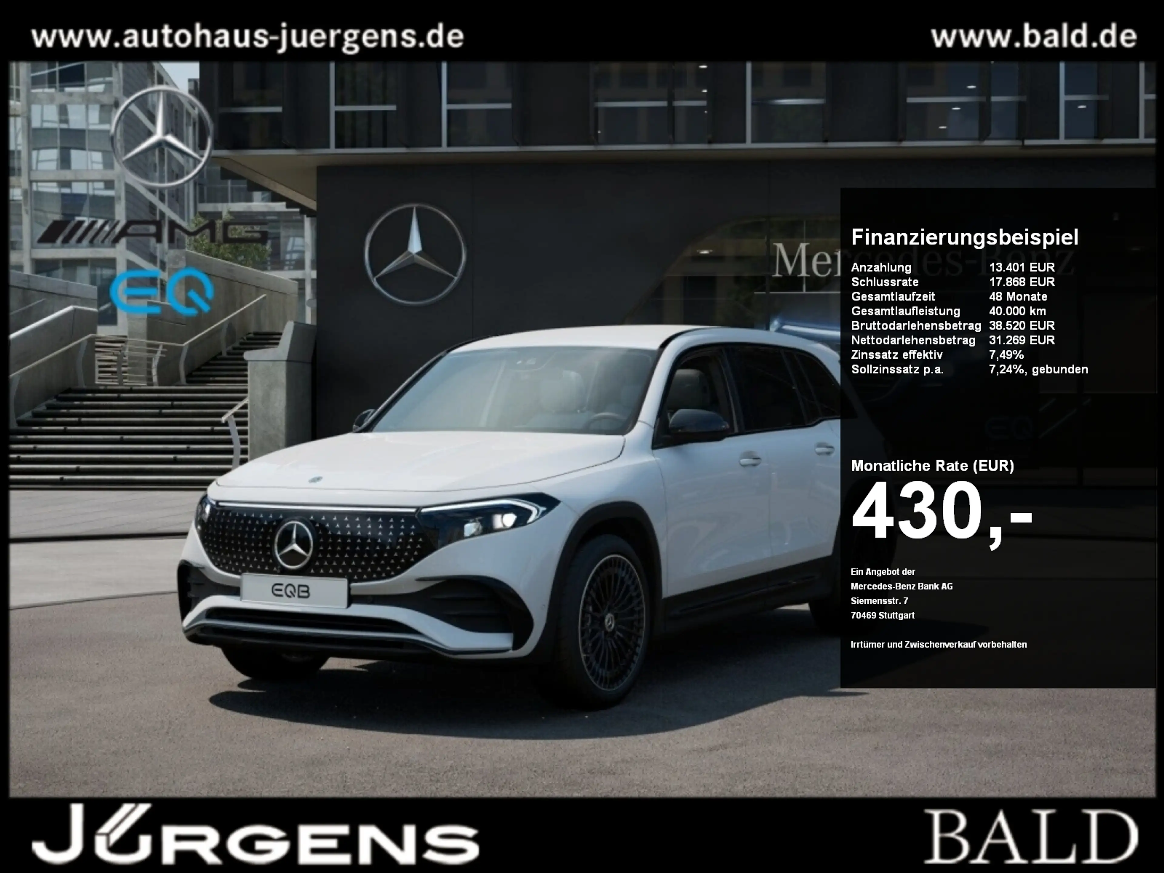Mercedes-Benz EQB 250 + AMG Premium+Distr+Verstelldä+Night
