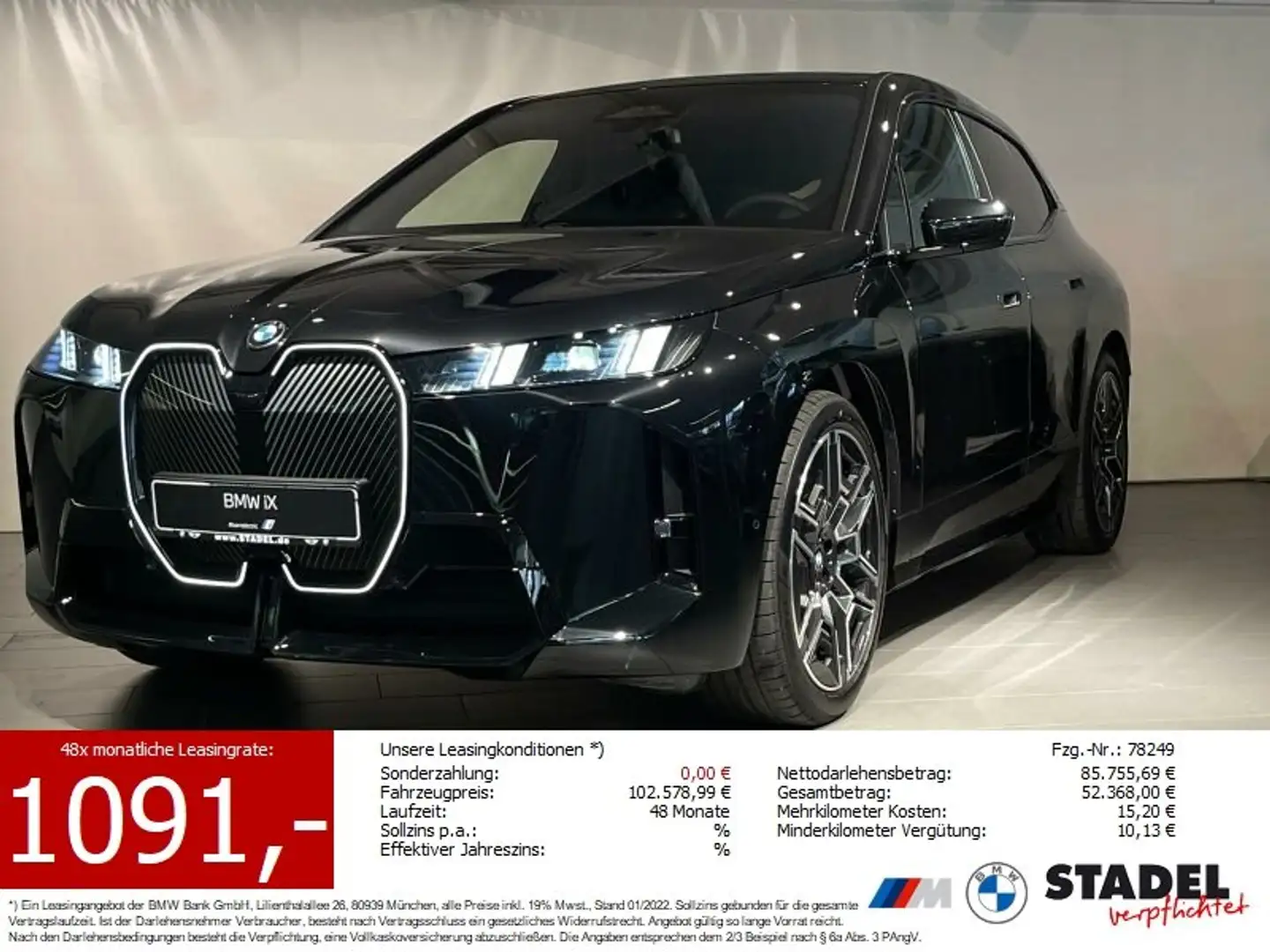 BMW iX xDrive45 M Sportpaket Schwarz - 1