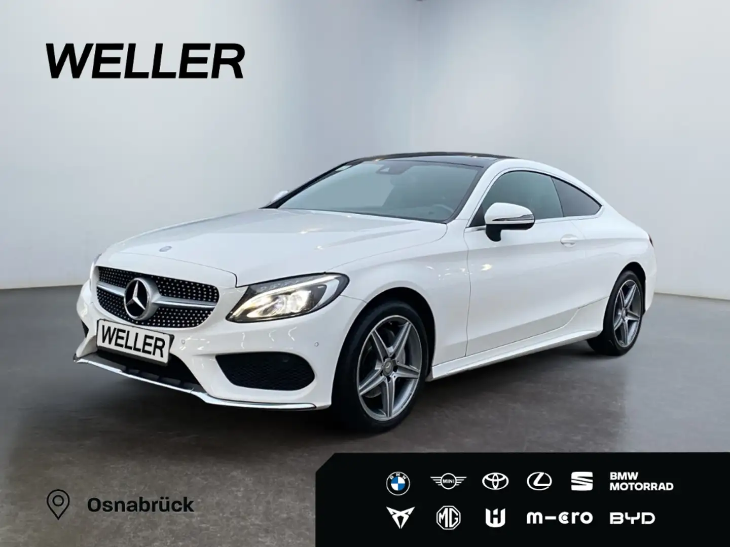 Mercedes-Benz C 180 Coupe 7G-TRONIC AMG Line *LED*HUD*Airmatic* Weiß - 1