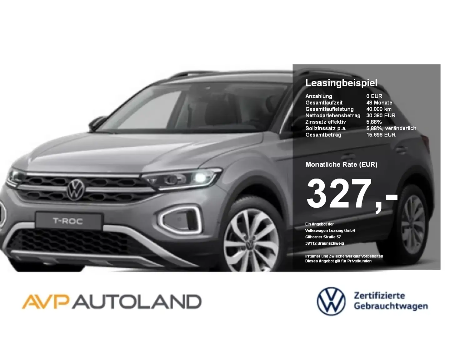 Volkswagen T-Roc 1.5 TSI DSG Style | NAVI | LED | ACC | AHK Grau - 1
