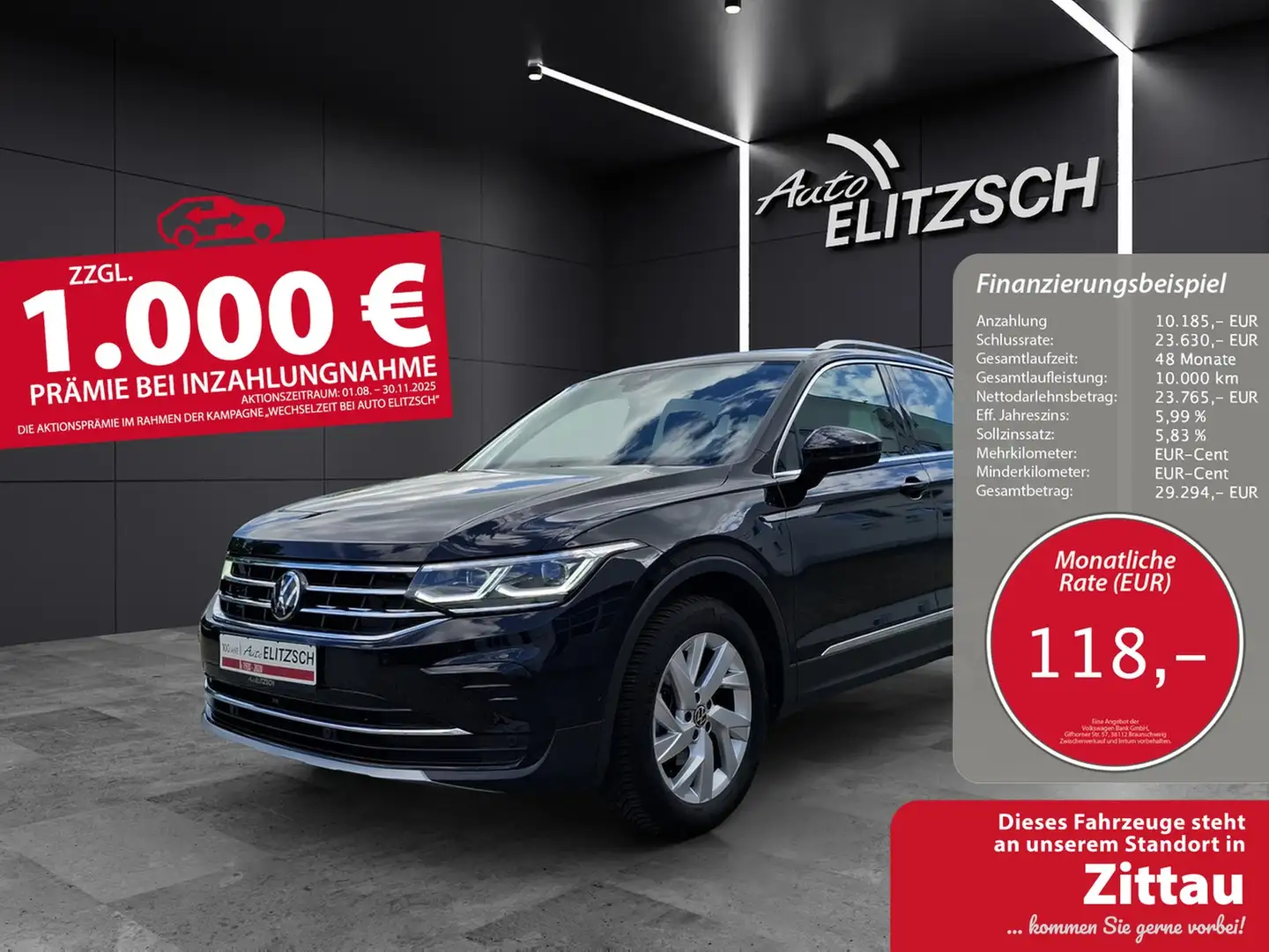 Volkswagen Tiguan TDI Elegance DSG Matrix Navi AID ACC PDC SH LM ... Schwarz - 1