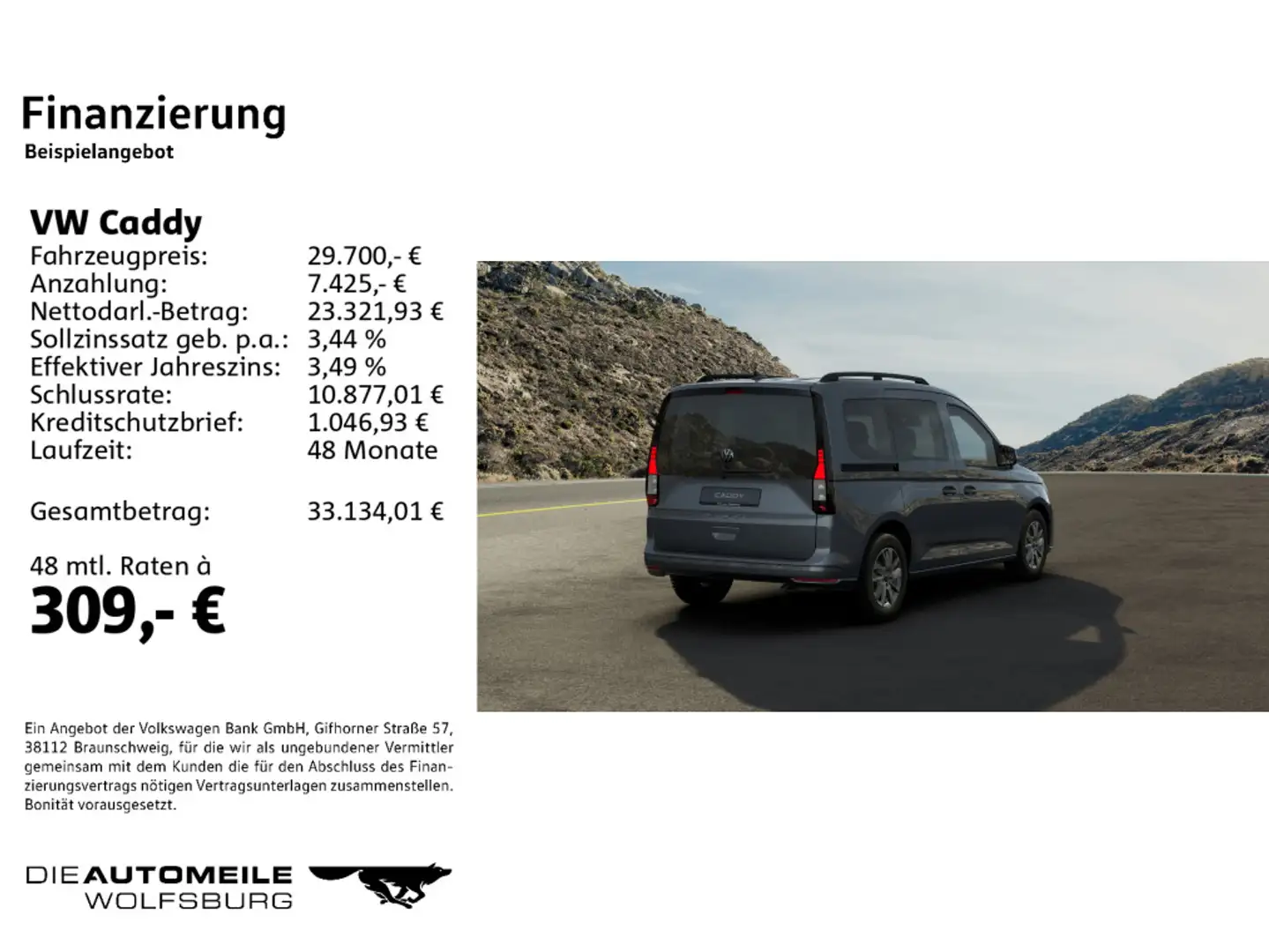 Volkswagen Caddy Life 1.5 TSI OPF Life Grau - 2