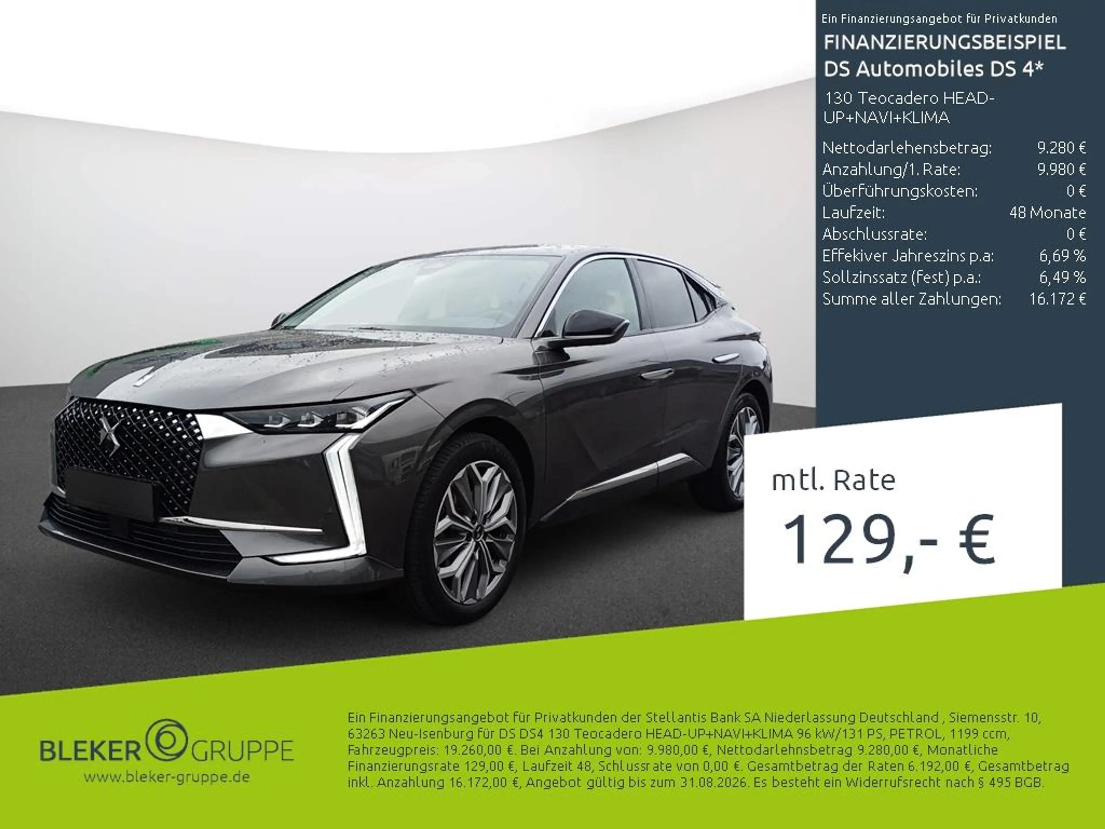 DS Automobiles DS 4 130 Teocadero HEAD-UP+NAVI+KLIMA