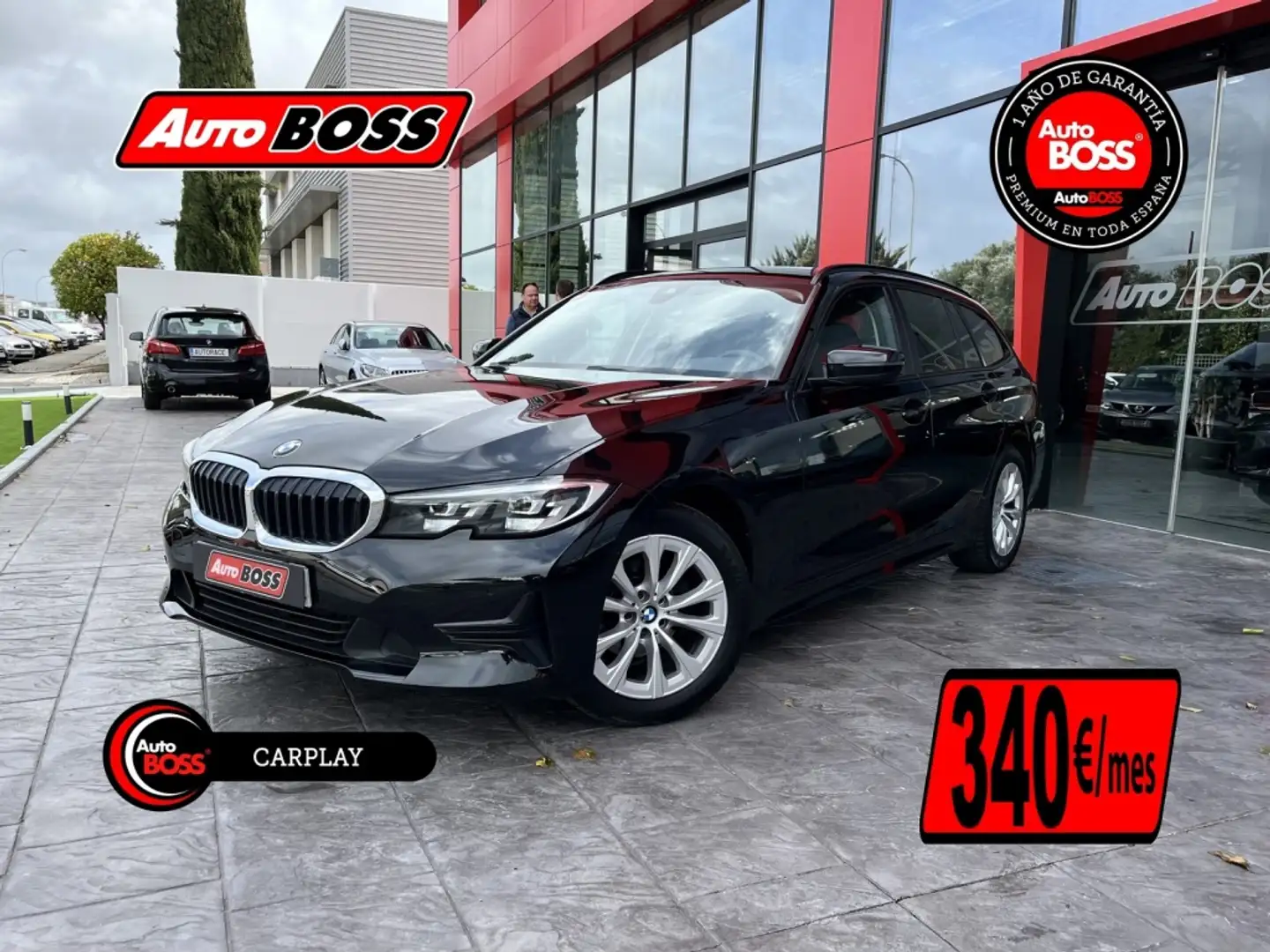 BMW 318 318d Touring Zwart - 1