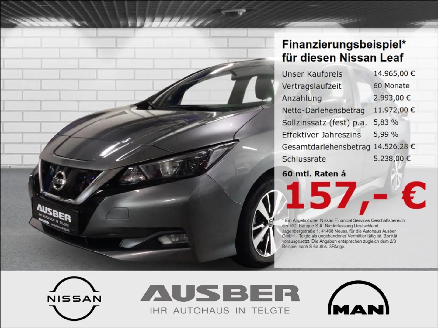 Nissan Leaf Acenta 40 kWh Winterpaket GJR Android Auto und App Grigio - 1