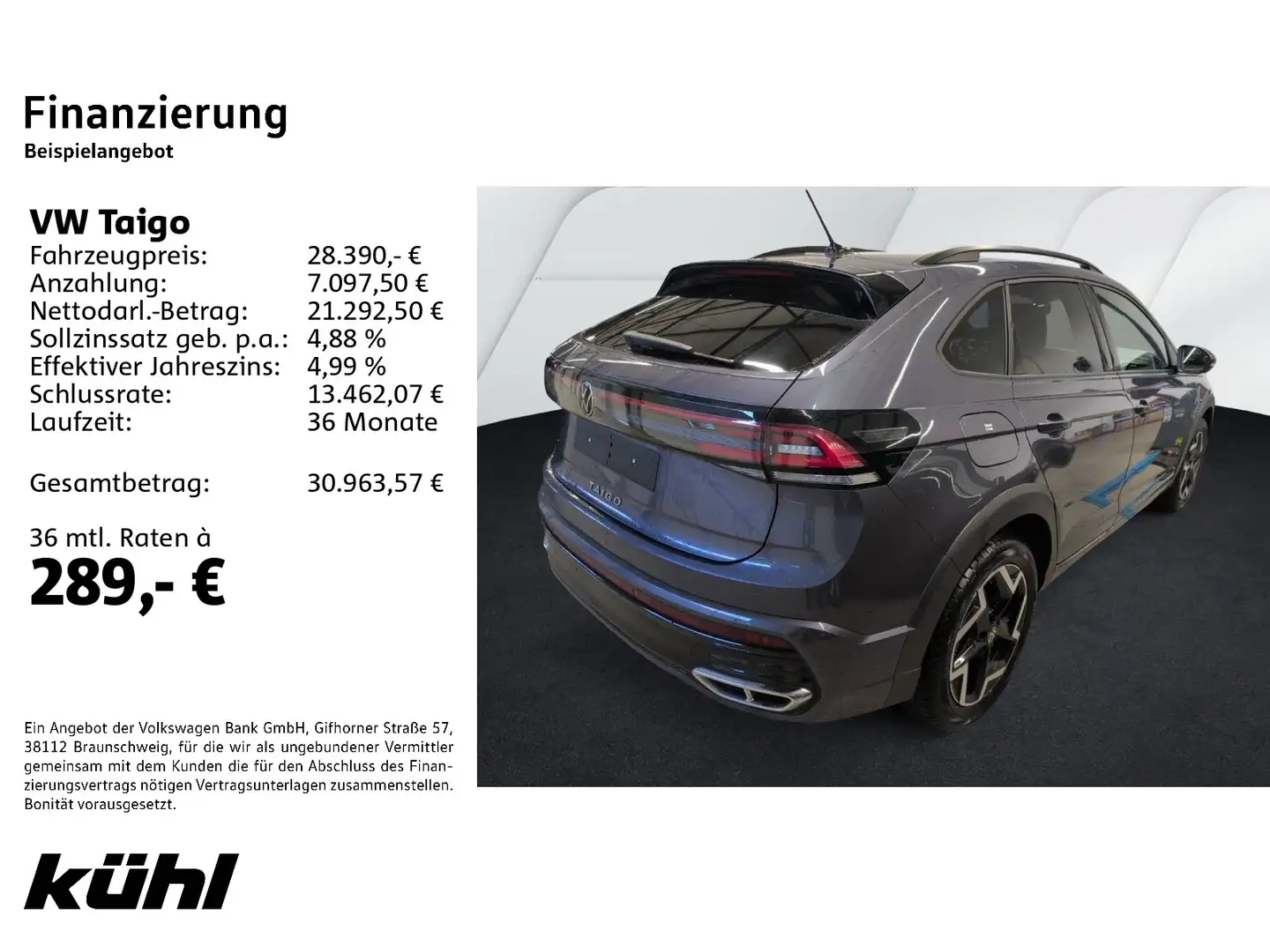 Volkswagen Taigo 1.5 TSI DSG R line IQ.Light/ACC/Kamera/App Grau - 2