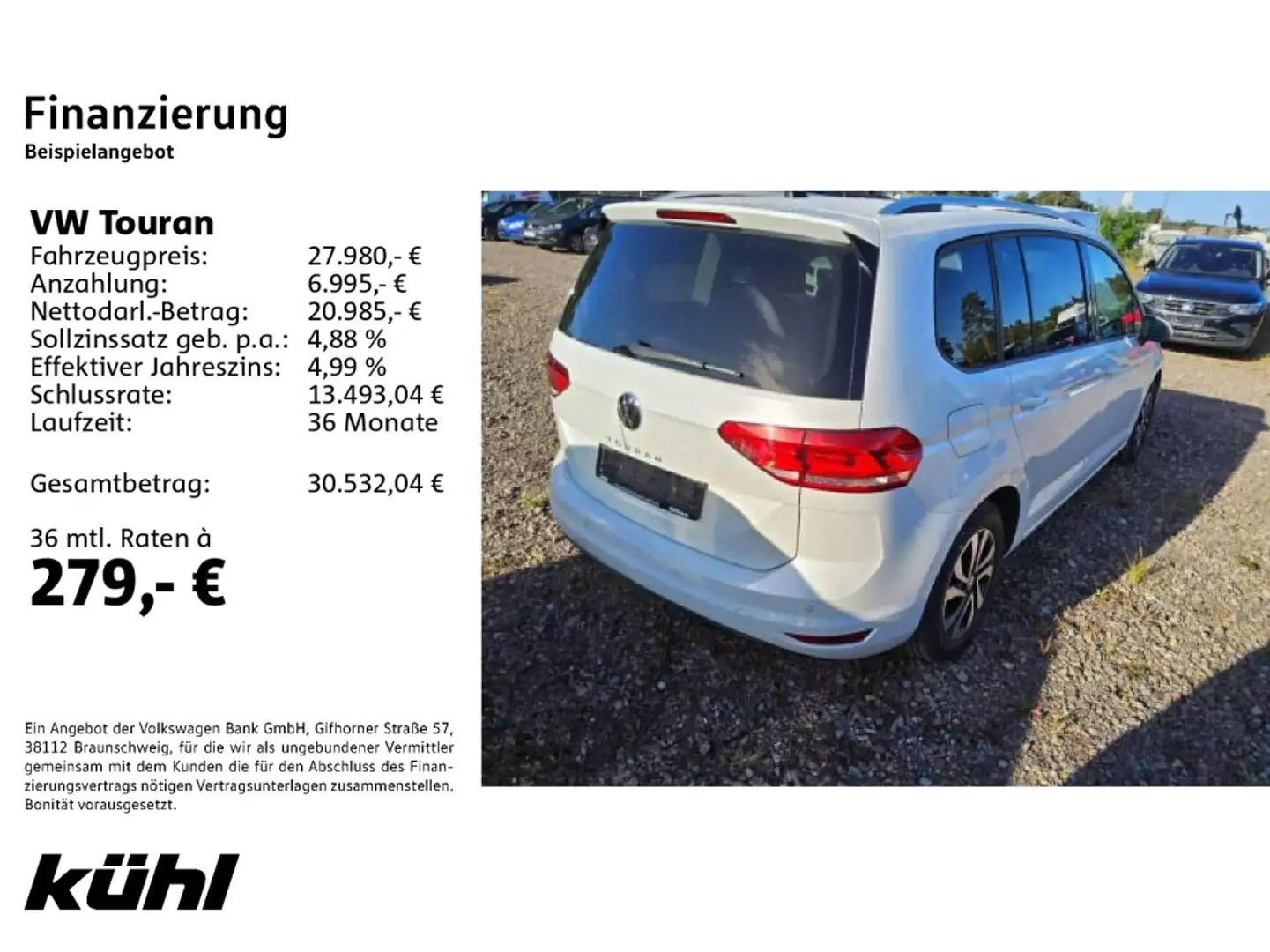 Volkswagen Touran 1.5 TSI DSG Active Standhzg./App Weiß - 2