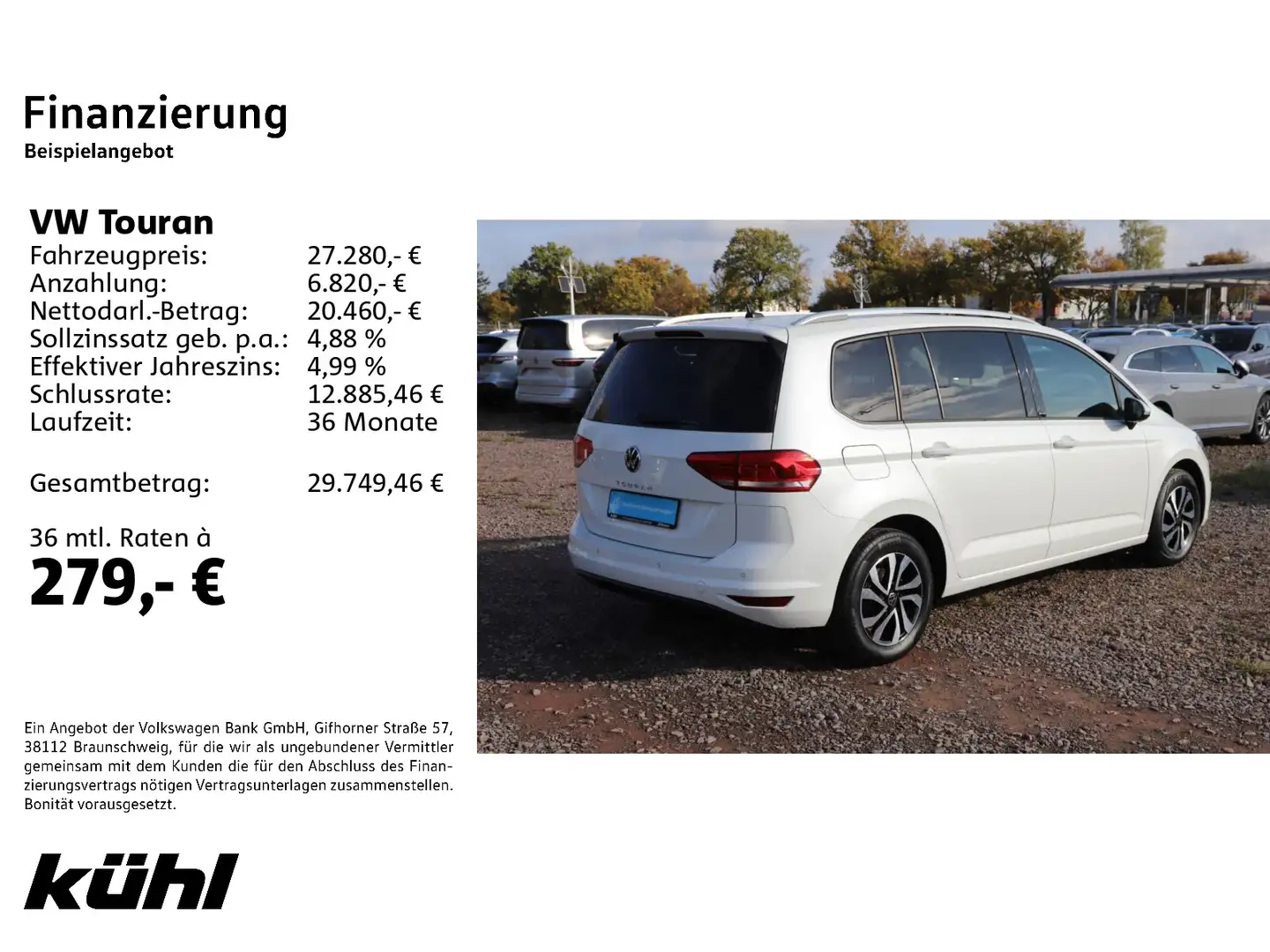 Volkswagen Touran 1.5 TSI DSG Active Standhzg./App Weiß - 2