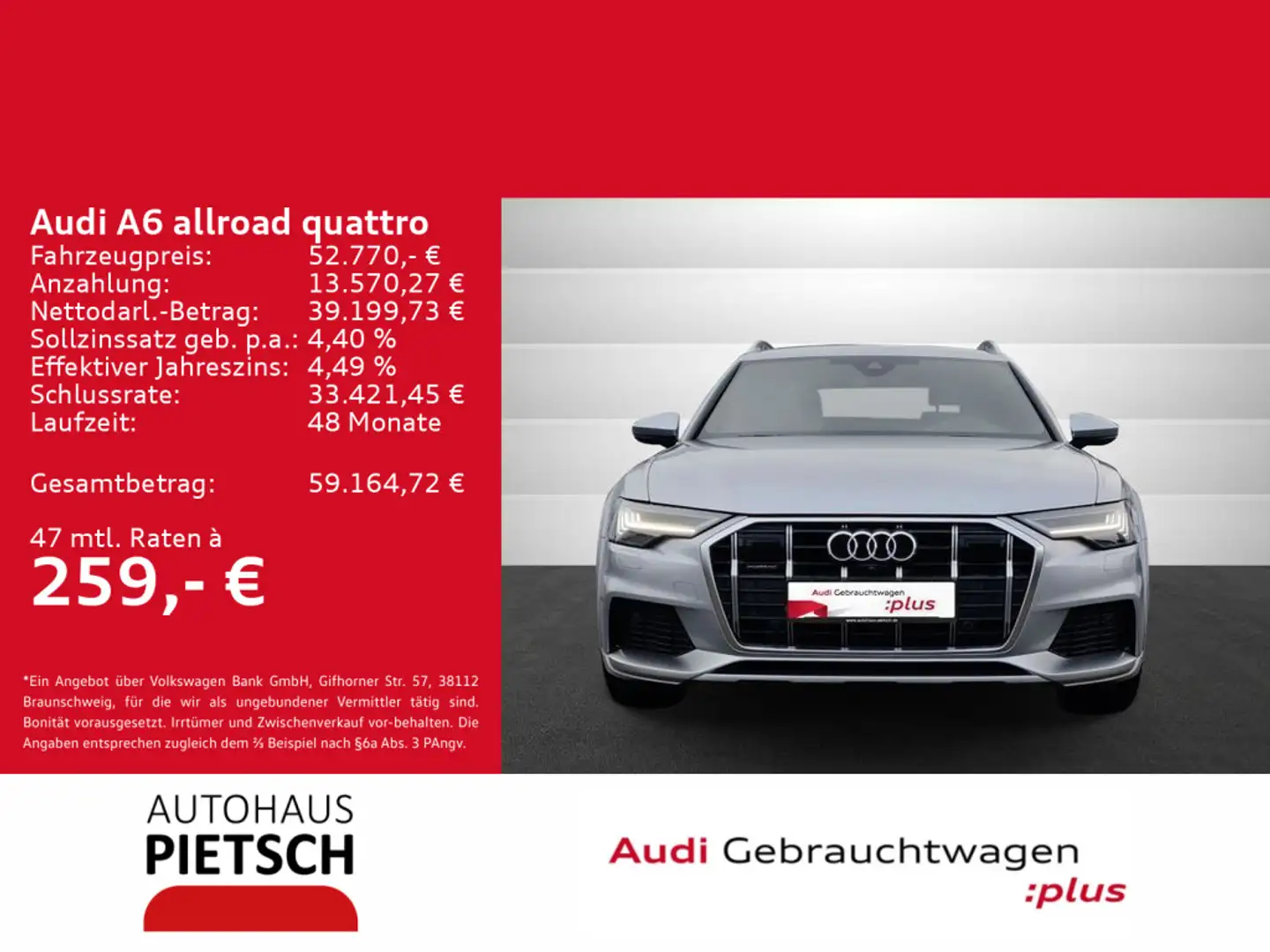 Audi A6 allroad A6 allroad 40 TDI quattro Matrix AHK ACC 360° Silber - 1