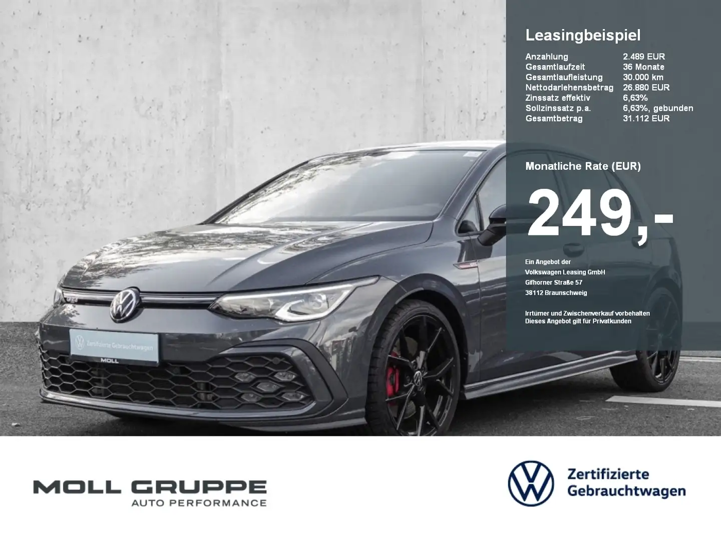 Volkswagen Golf GTI 2.0 TSI NAVI AHK Grau - 1