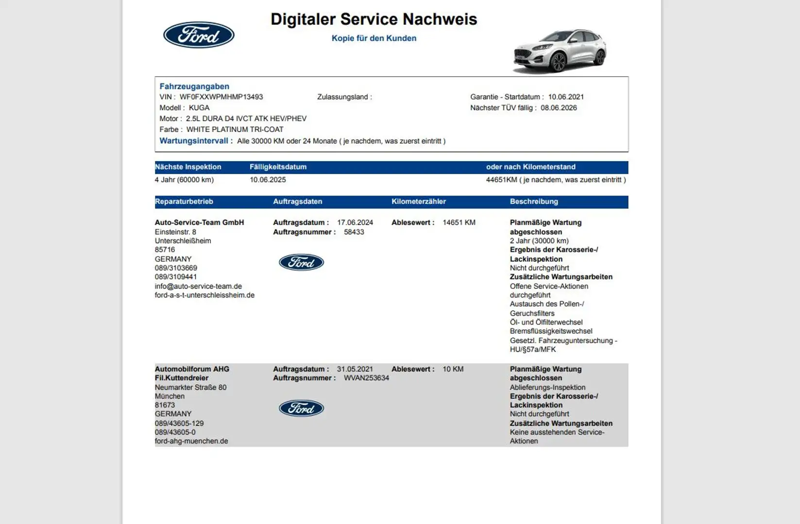 Ford Kuga PHEV ST-Line X Navi Kamera Voll-LED Sitzh. Weiß - 2