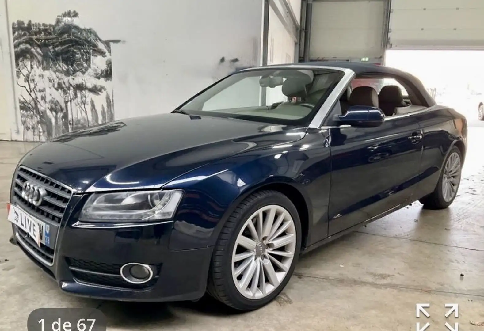 Audi A5 Cabriolet 2.0 TFSI multitronic 211ch bleue marine capote Blau - 1