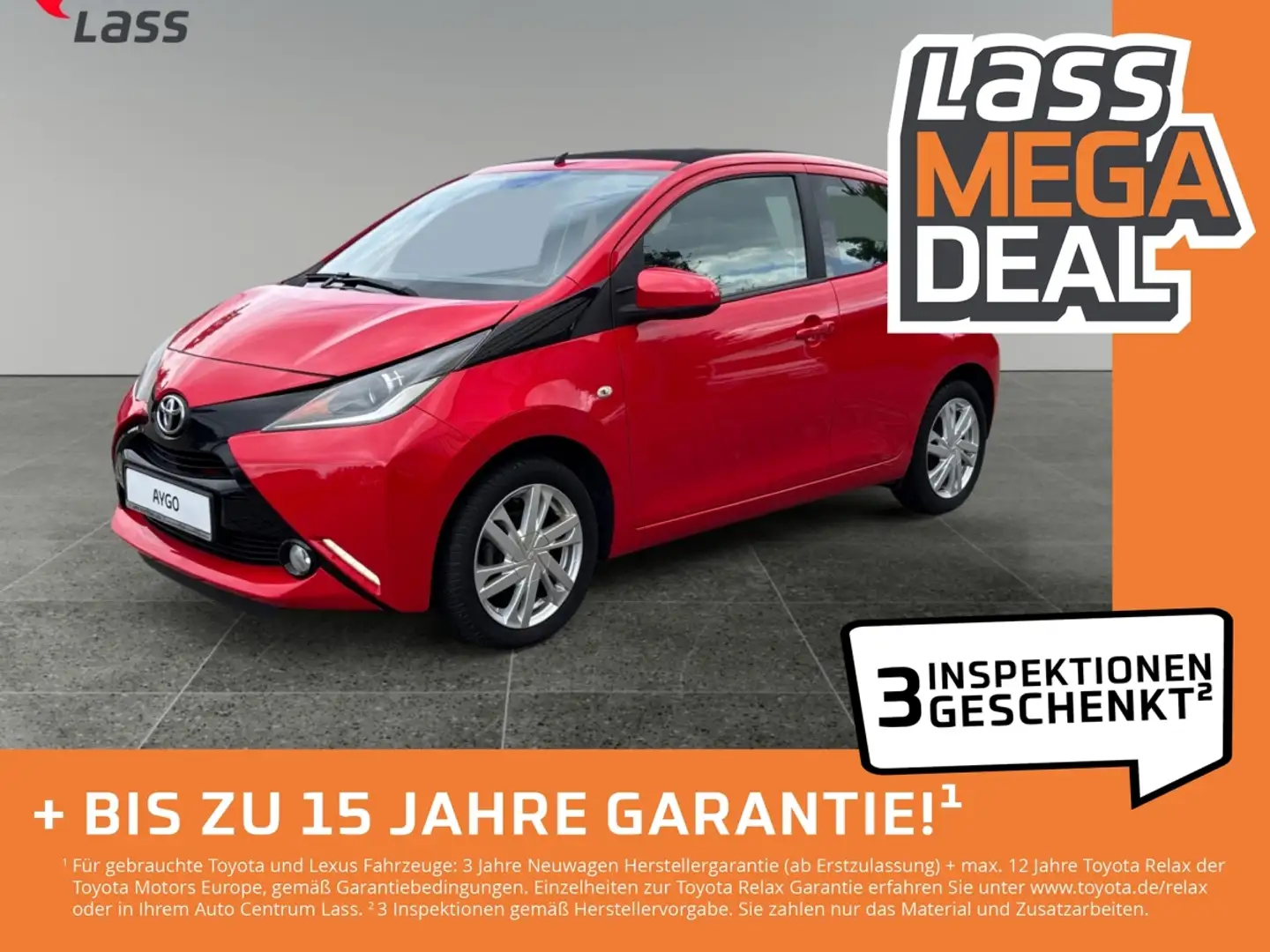 Toyota Aygo 1.0 x-wave +Allwetter+Faltdach+Heckkamera! Rot - 1