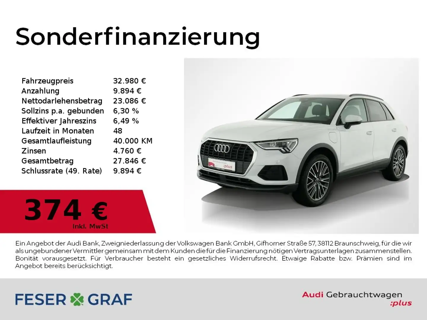 Audi Q3 45 TFSI e S Line Int Pano,LED,Navi,Leder,Kamera Weiß - 1