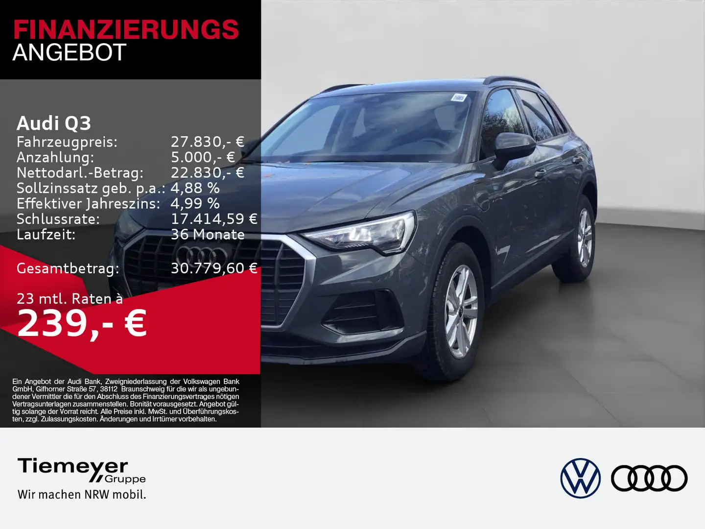 Audi Q3 45 TFSIe PRIVACY KAMERA SHZ Grau - 1