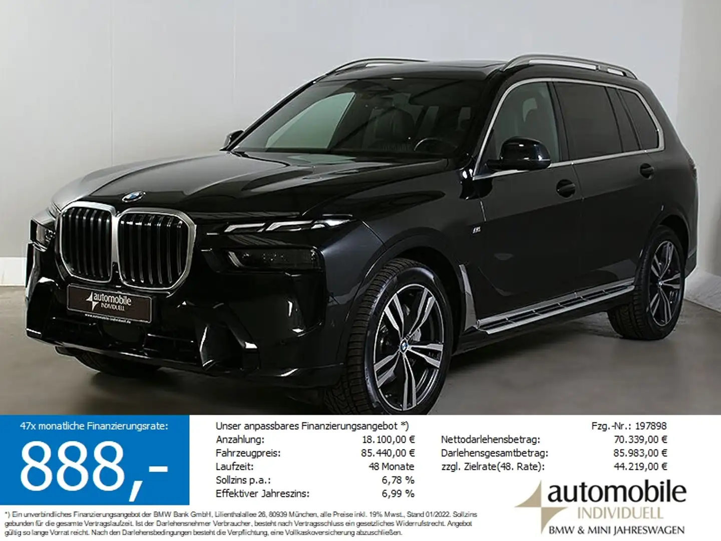 BMW X7 xDr. 40dA M Sport Widescreen ACC HuD Standh Noir - 1