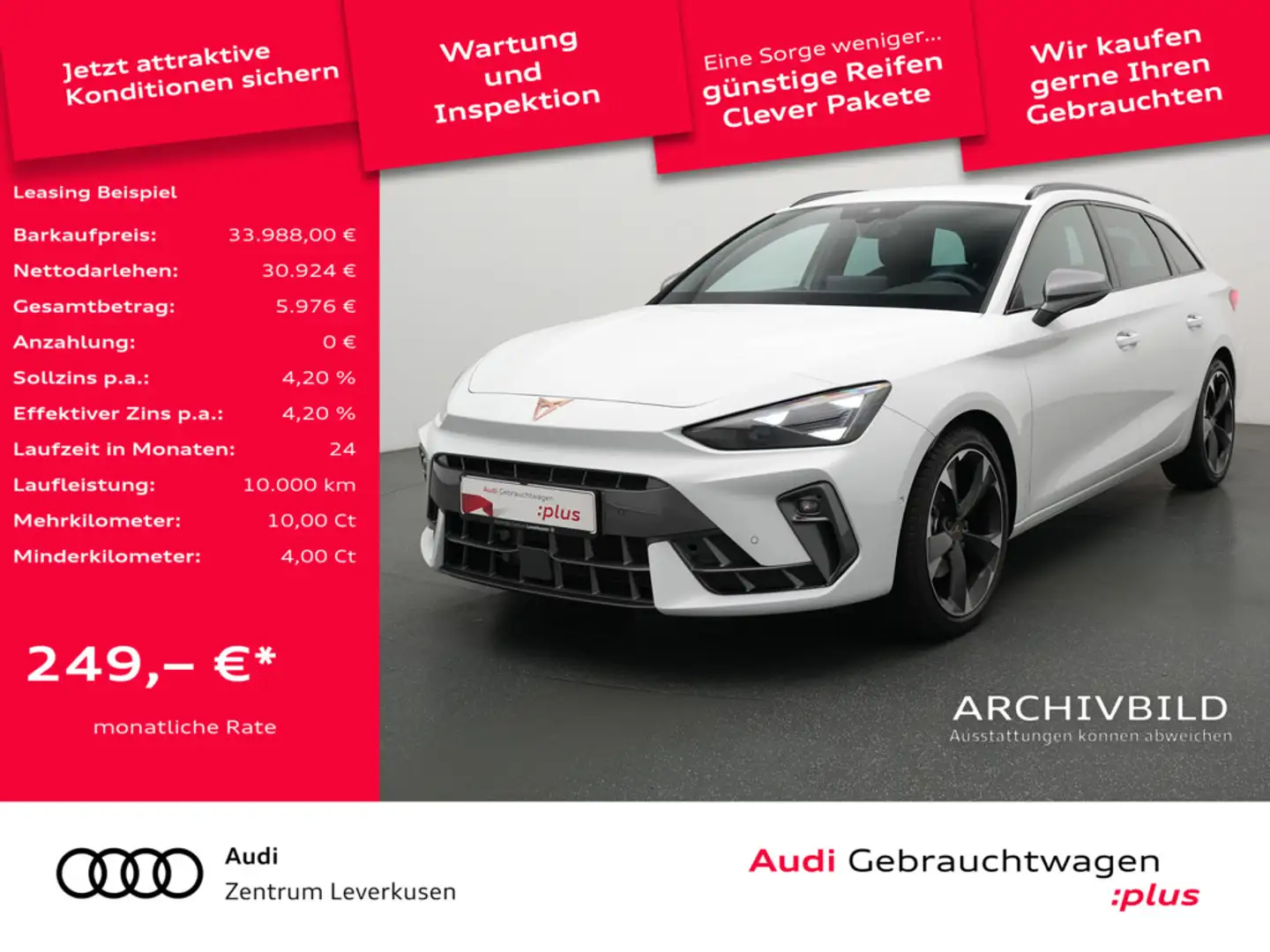 CUPRA Leon ST DSG NAVI VIRT LEDER ACC CARPLAY KAM S Weiß - 1