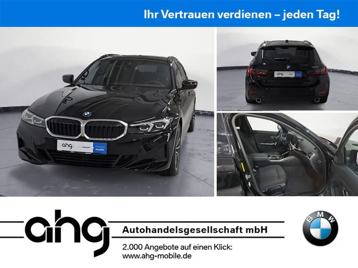 BMW 320 i Touring Auto Klimaaut. HIFI Sitzhzg. Vorn P Schwarz - 1