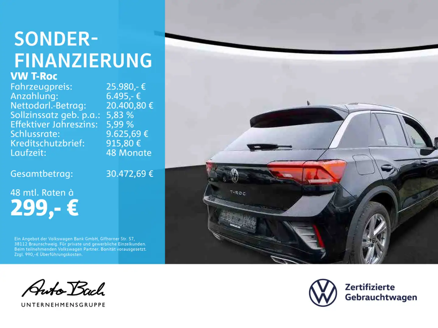 Volkswagen T-Roc 1.5TSI R-Line DSG Navi LED ACC CarPlay AHK Schwarz - 2